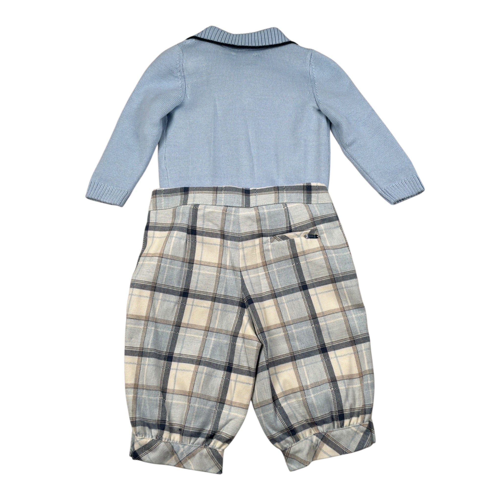 Baby A. Completo 4 Pezzi Cardigan-Camicia-Pantalone-Papillon Azzurro per Neonato A2902 AZZURRO BABY A. 