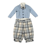 Baby A. Completo 4 Pezzi Cardigan-Camicia-Pantalone-Papillon Azzurro per Neonato A2902 AZZURRO BABY A. 