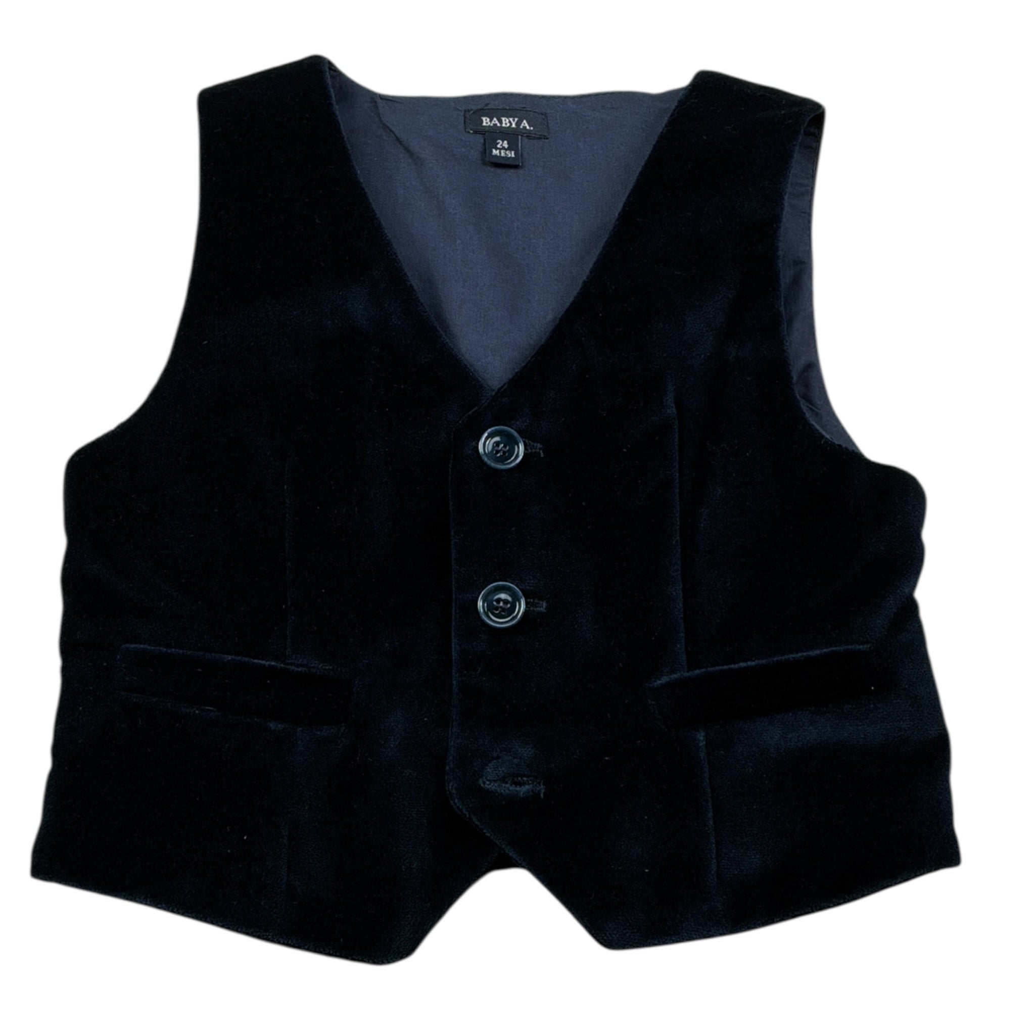 Baby A. Gilet tinta unita In Camoscio Blu per Neonato GLTB BLU BABY A. 