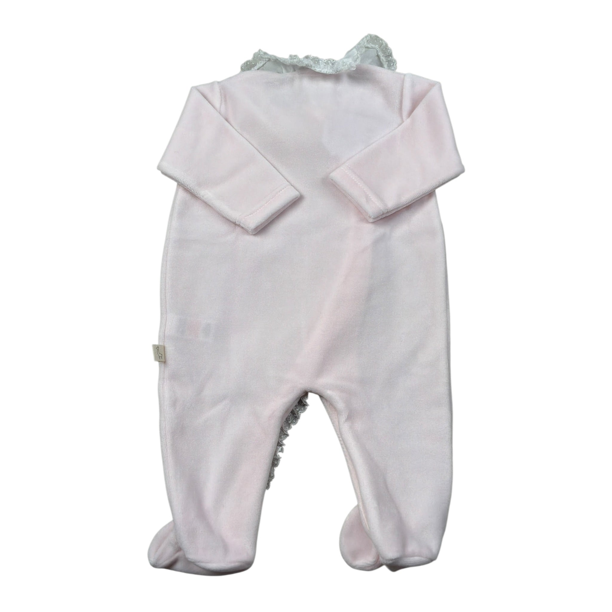 Baby Gi Tutina Manica Lunga tinta unita In Ciniglia Rosa per Neonata RND53 ROSA BABY GI 