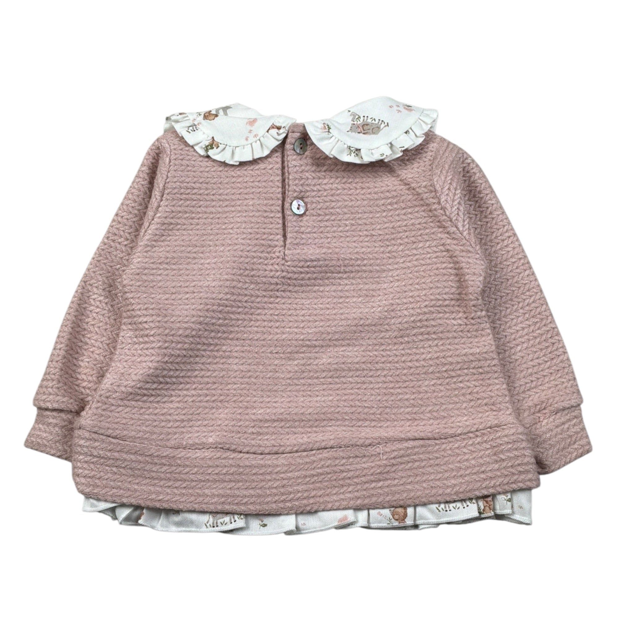 Baby Vip Maglia tinta unita Colletto Camicia Rosa per Neonata T1727 ROSA BABY VIP 