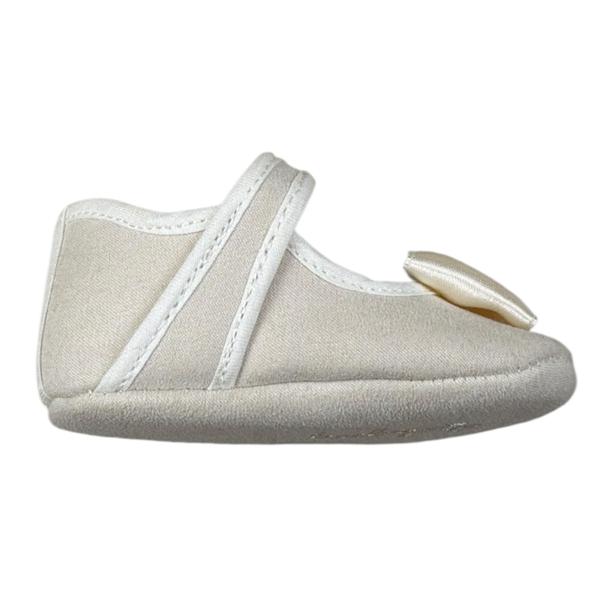 Baby Vip Sandalo tinta unita con Fiocco Panna per Neonata T4258 PANNA BABY VIP 
