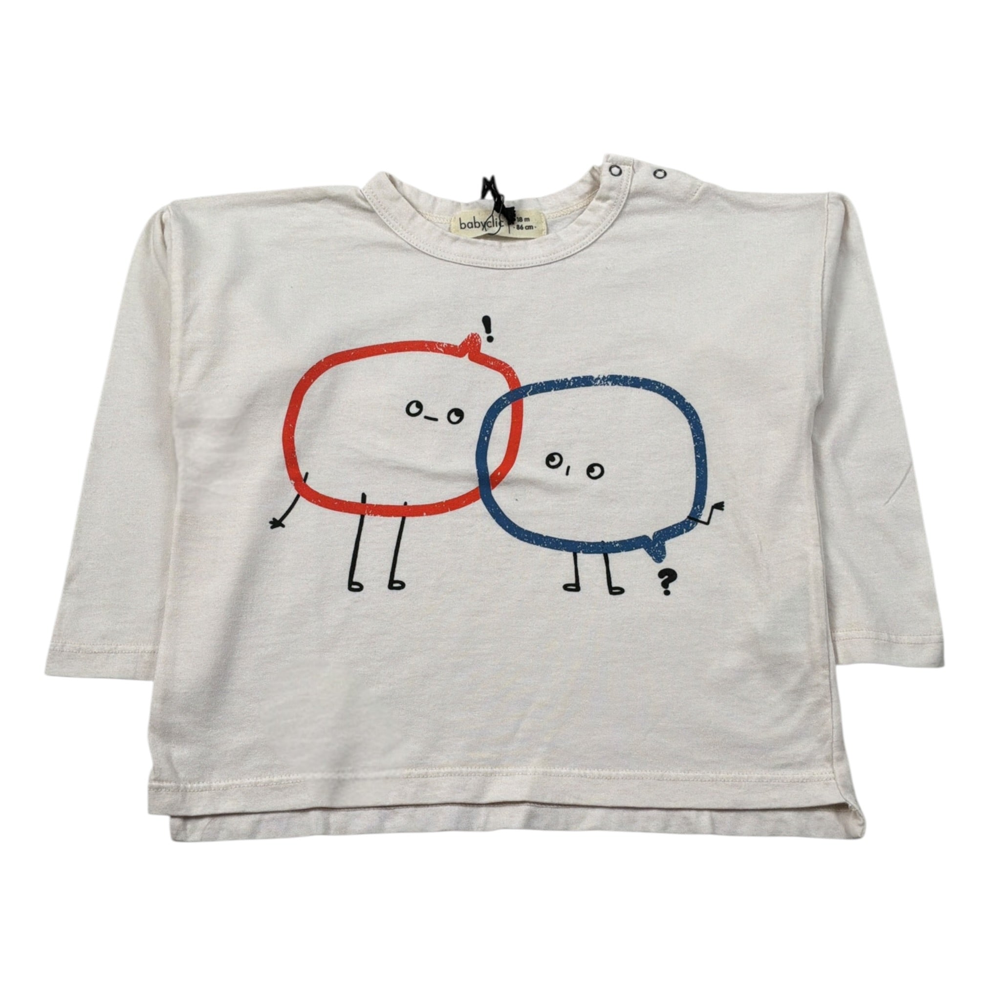 Babyclic Shirt Girocollo tinta unita con Stampa Panna per Bambino L216400007 PANNA BABYCLIC 