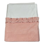 Babyvip Coperta Bicolore con Rouches Bianco/Rosa per Neonata 1097 BIANCO/ROSA BABYVIP 