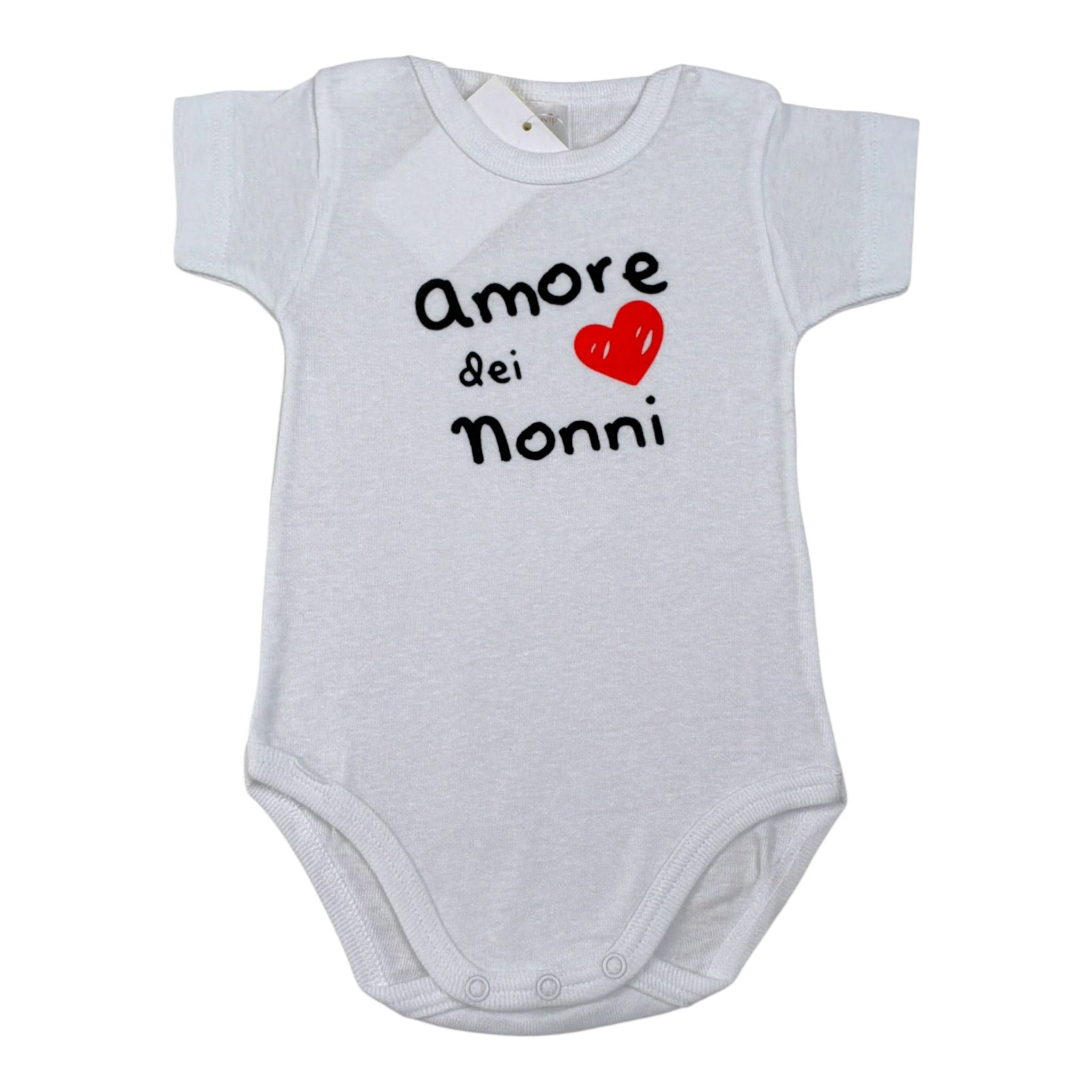 Babyvip Body tinta unita con Stampa ''Amore Dei Nonni'' Bianco per Neonata J1607 BIANCO BABYVIP 