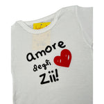 Babyvip Body tinta unita con Stampa ''Amore Degli Zii'' Bianco per Neonata J606 BIANCO BABYVIP 