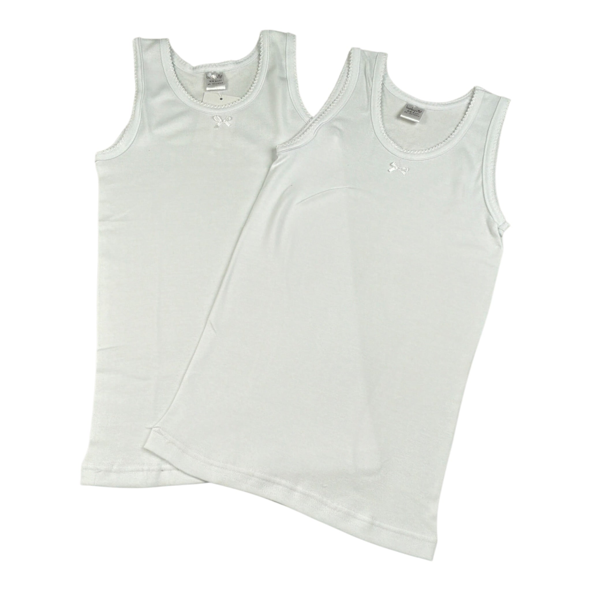 Babyvip Set 2 Canotta Intima tinta unita Bianco per Bambina Q5328 BIANCO BABYVIP 