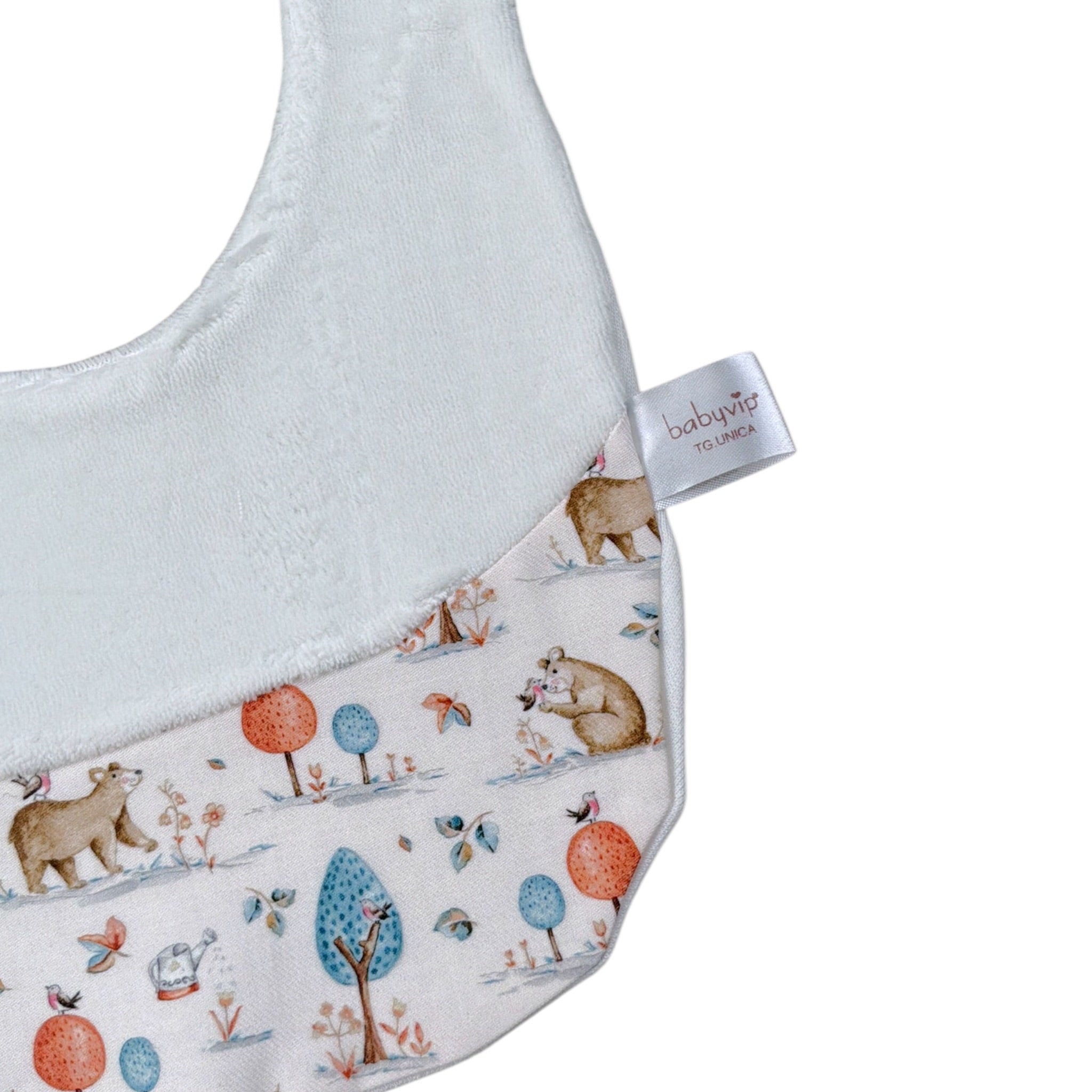 Babyvip Bavetta tinta unita con Fantasia Bianco per Neonata T1743 BIANCO BABYVIP 