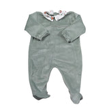 Babyvip Tutina tinta unita In Velluto Verde per Neonata T2885 VERDE BABYVIP 