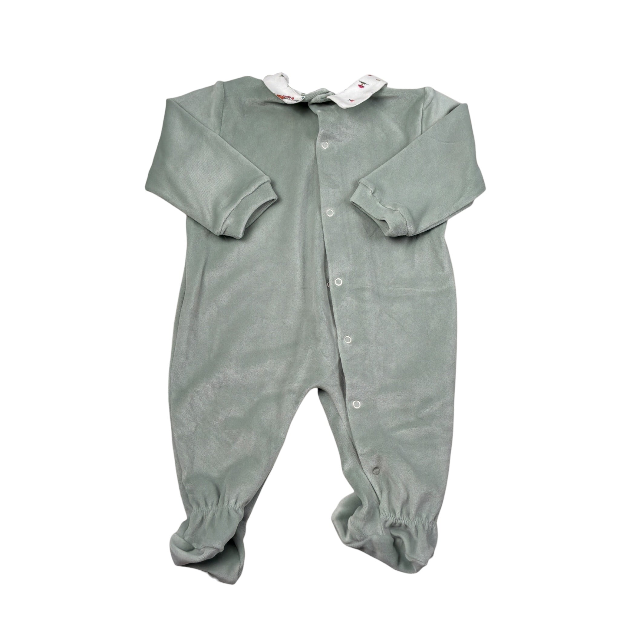 Babyvip Tutina tinta unita In Velluto Verde per Neonata T2885 VERDE BABYVIP 