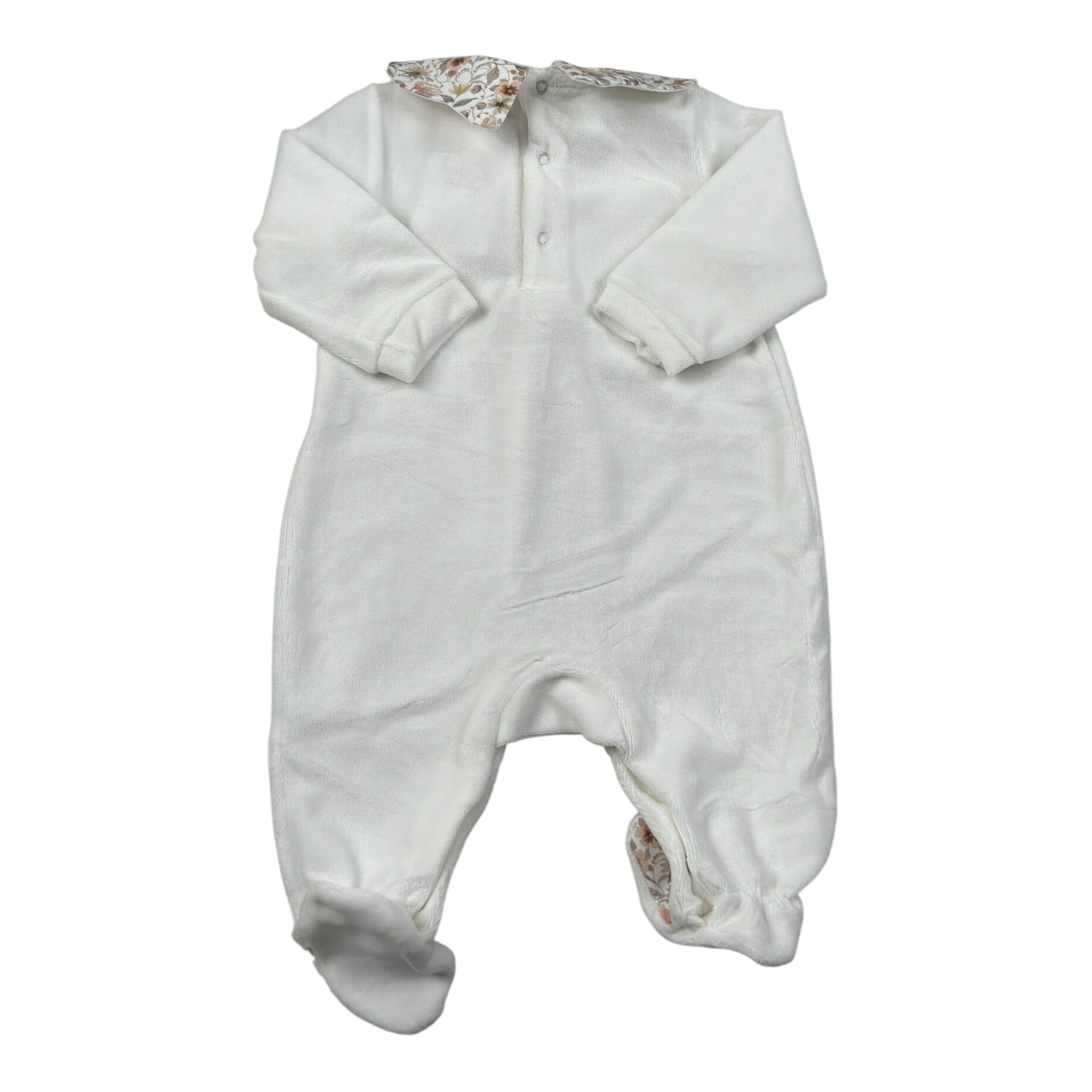 Babyvip Tutina tinta unita In Velluto Bianco per Neonata T2887 BIANCO BABYVIP 