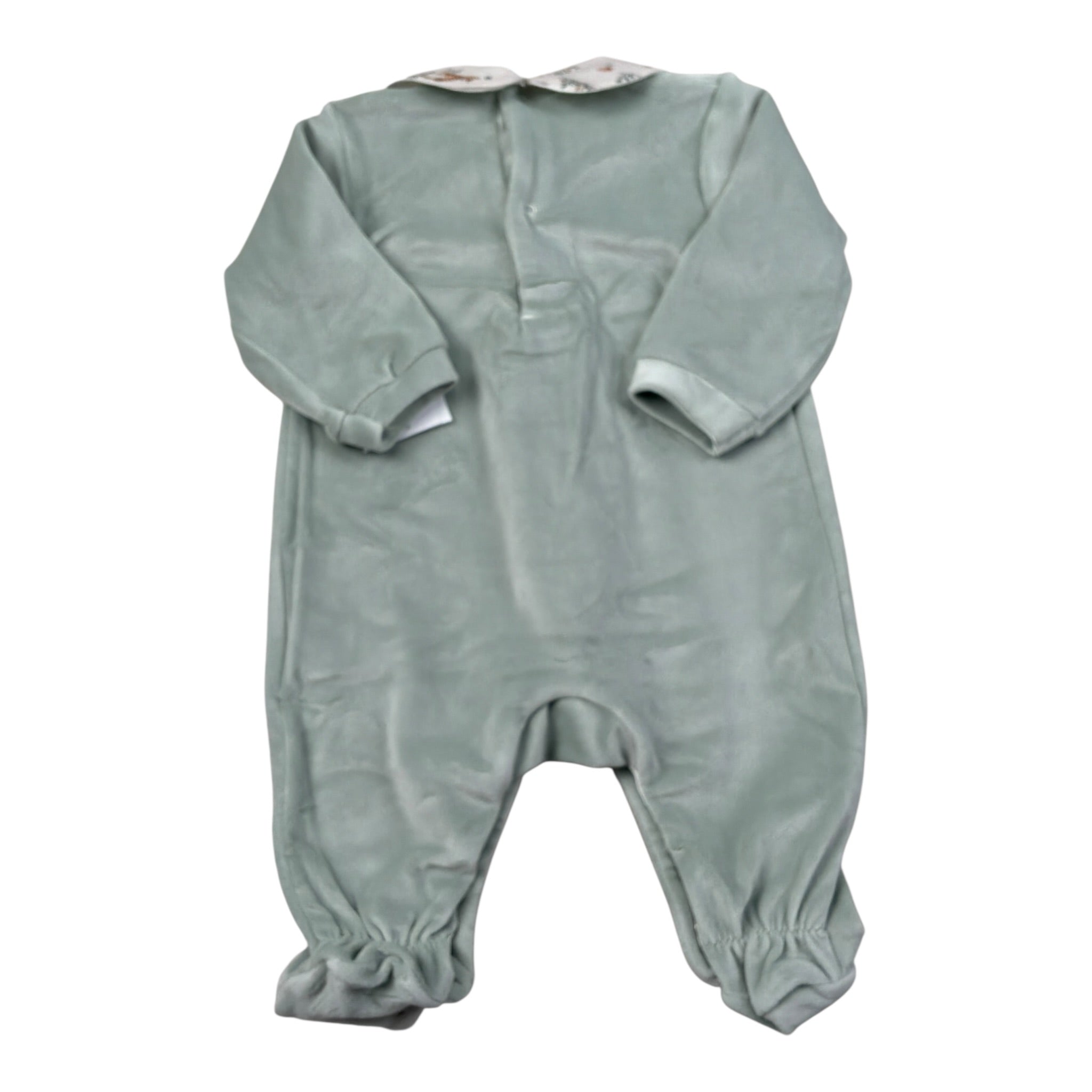 Babyvip Tutina tinta unita In Velluto Verde per Neonata T2889 VERDE BABYVIP 