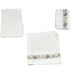 Babyvip Lenzuola Set 3Pz tinta unita Bianco per Neonata T4011 BIANCO BABYVIP 