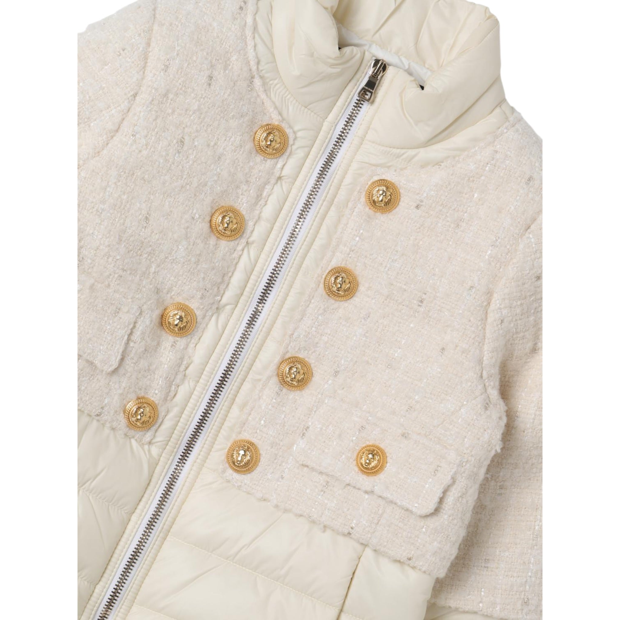 Balmain Giubbino tinta unita con Finti Bottoni Panna per Bambina BT2A77 PANNA BALMAIN 