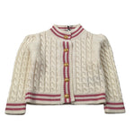 Balmain Cardigan tinta unita con Bottoni In Contrasto Panna per Bambina BT9A70 PANNA BALMAIN 