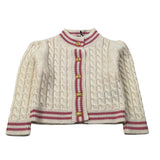 Balmain Cardigan tinta unita con Bottoni In Contrasto Panna per Bambina BT9A70 PANNA BALMAIN 
