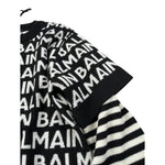 Balmain Maglia Girocollo tinta unita con Stampe Logo Nero per Bambino BT9P00 NERO BALMAIN 