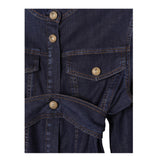 Balmain Camicia Manica Lunga tinta unita In Denim Blu per Bambina BU5A00 BLU BALMAIN 