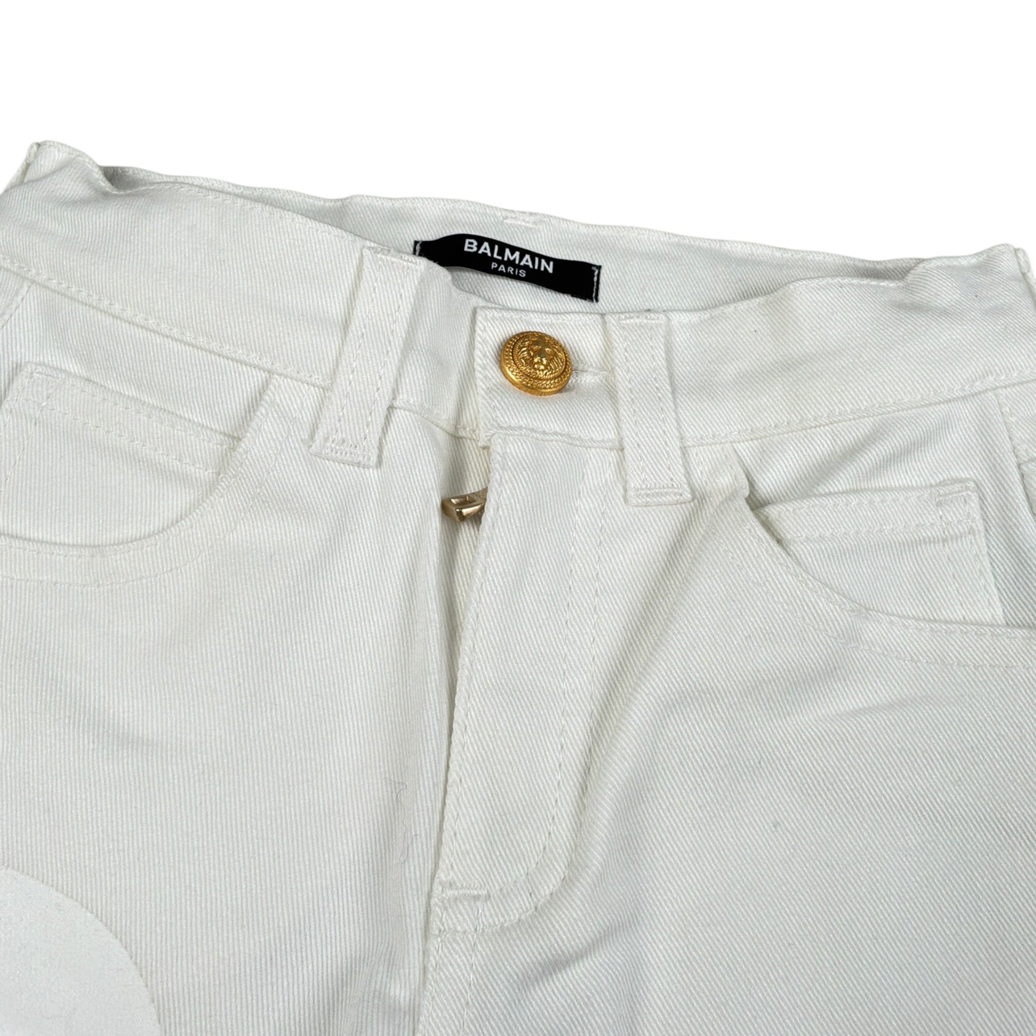 Balmain Jeans tinta unita con Stampe Logo Bianco per Bambino BU6P30 BIANCO BALMAIN 