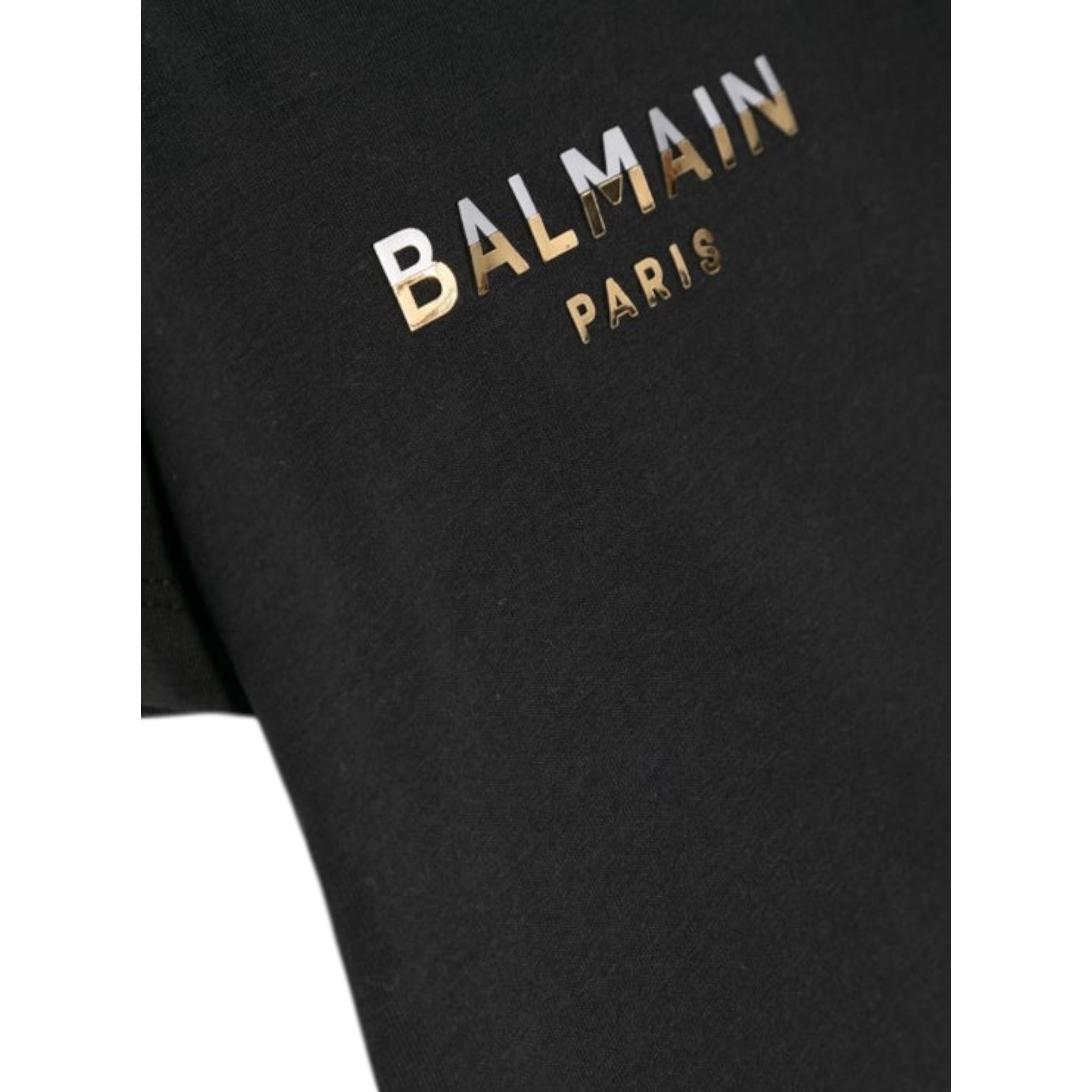 Balmain T-Shirt tinta unita con Logo Nero per Neonato BU8001 NERO BALMAIN 