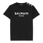 Balmain T-Shirt tinta unita con Logo Nero per Neonato BU8501 NERO BALMAIN 
