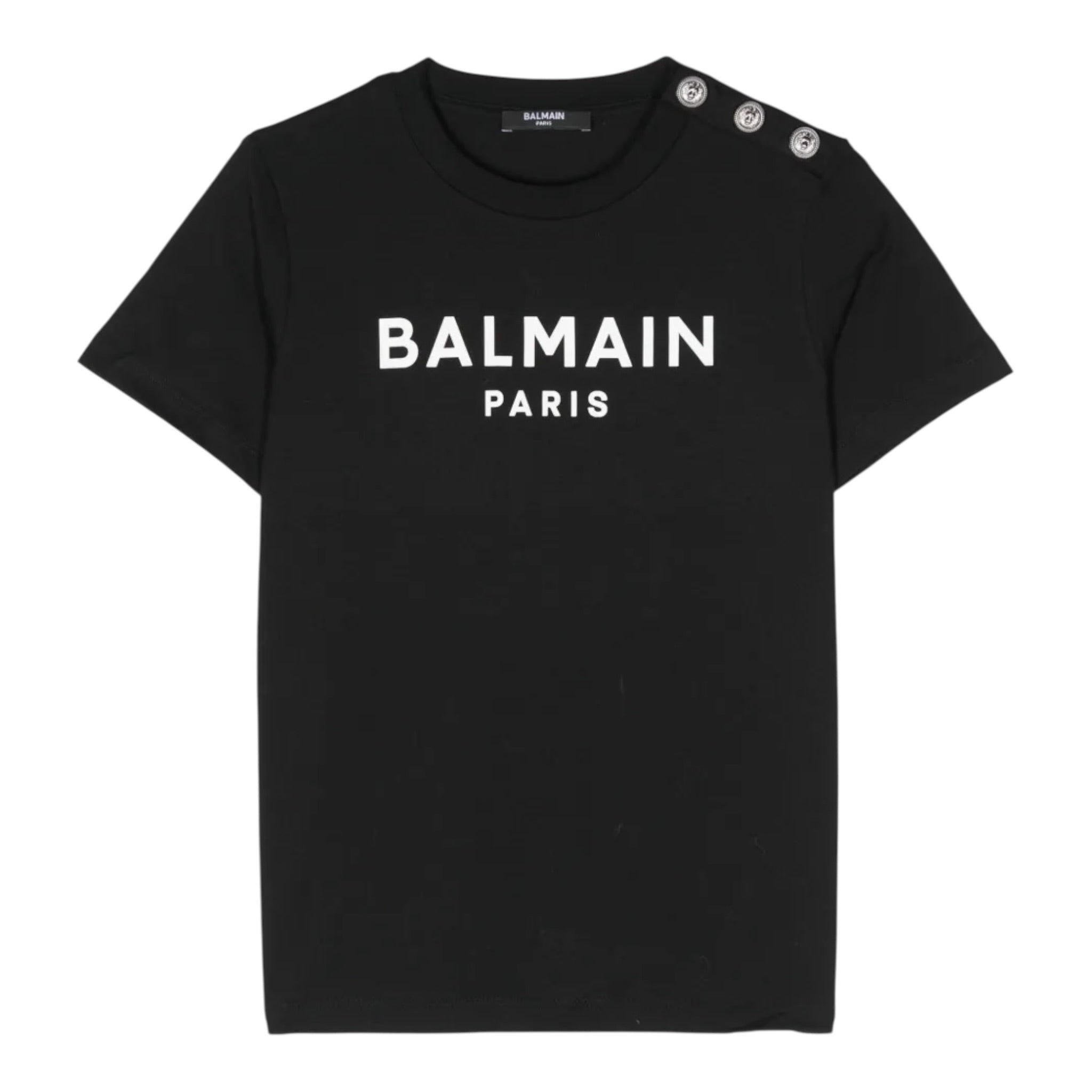 Balmain T-Shirt tinta unita con Logo Nero per Neonato BU8501 NERO BALMAIN 