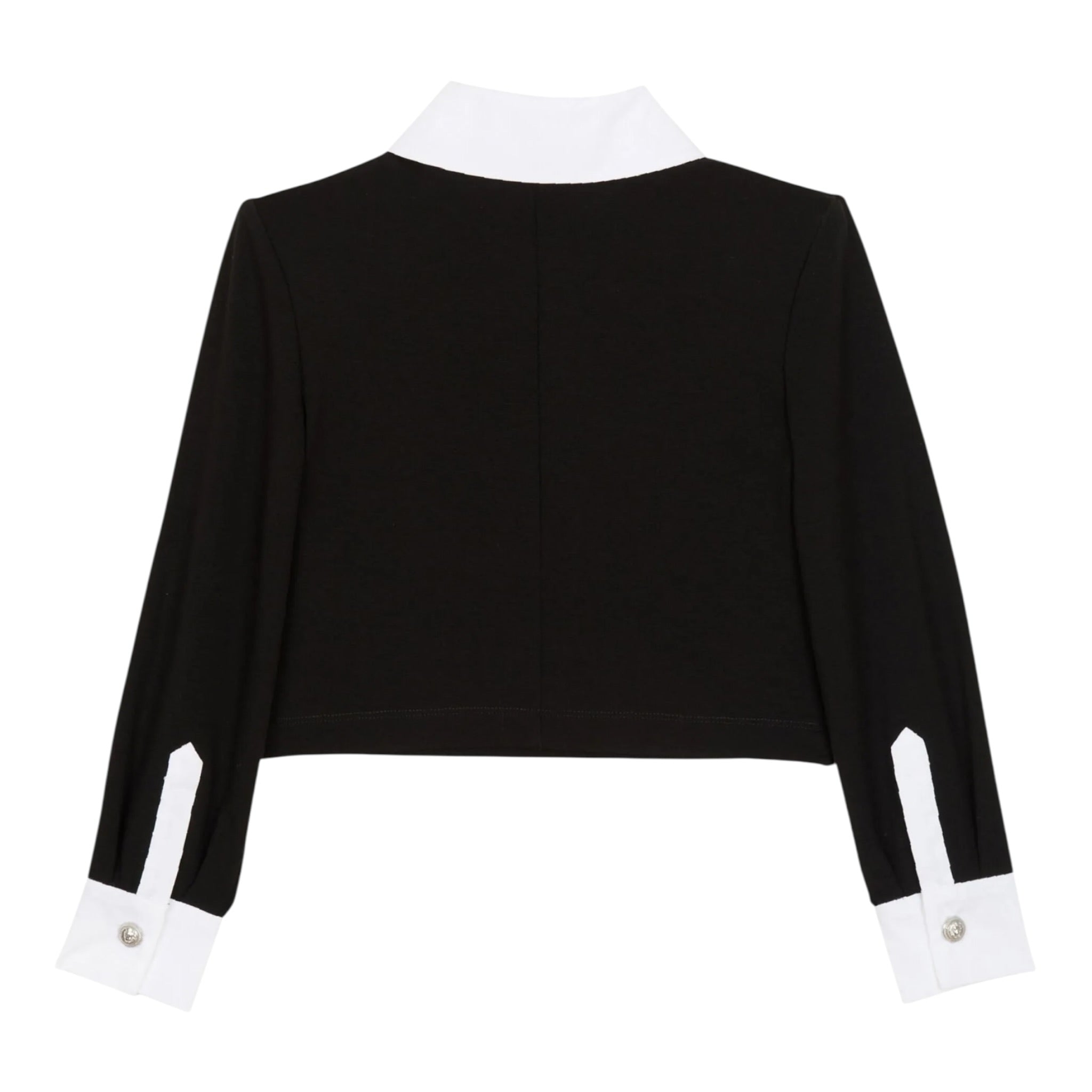 Balmain Polo Manica Lunga tinta unita Nero per Bambina BV4A70 NERO BALMAIN 