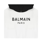 Balmain Felpa Chiusa con Cappuccio Bicolore Bianco/Nero per Bambino BV4Q70 BIANCO/NERO BALMAIN 