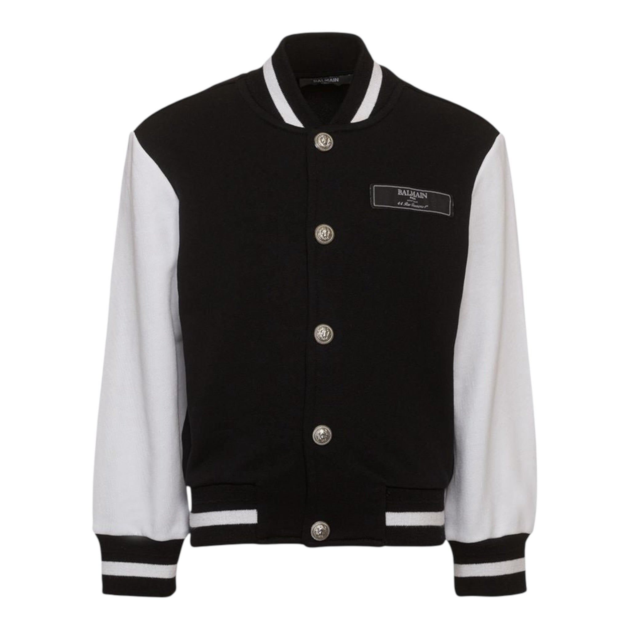 Balmain Felpa con Bottoni tinta unita con Maniche In Contrasto Nero per Bambino BV4R40 NERO BALMAIN 