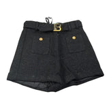 Balmain Short tinta unita con Cintura Nero per Bambina BV6C29 NERO BALMAIN 