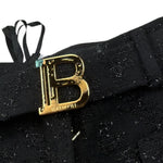 Balmain Short tinta unita con Cintura Nero per Bambina BV6C29 NERO BALMAIN 