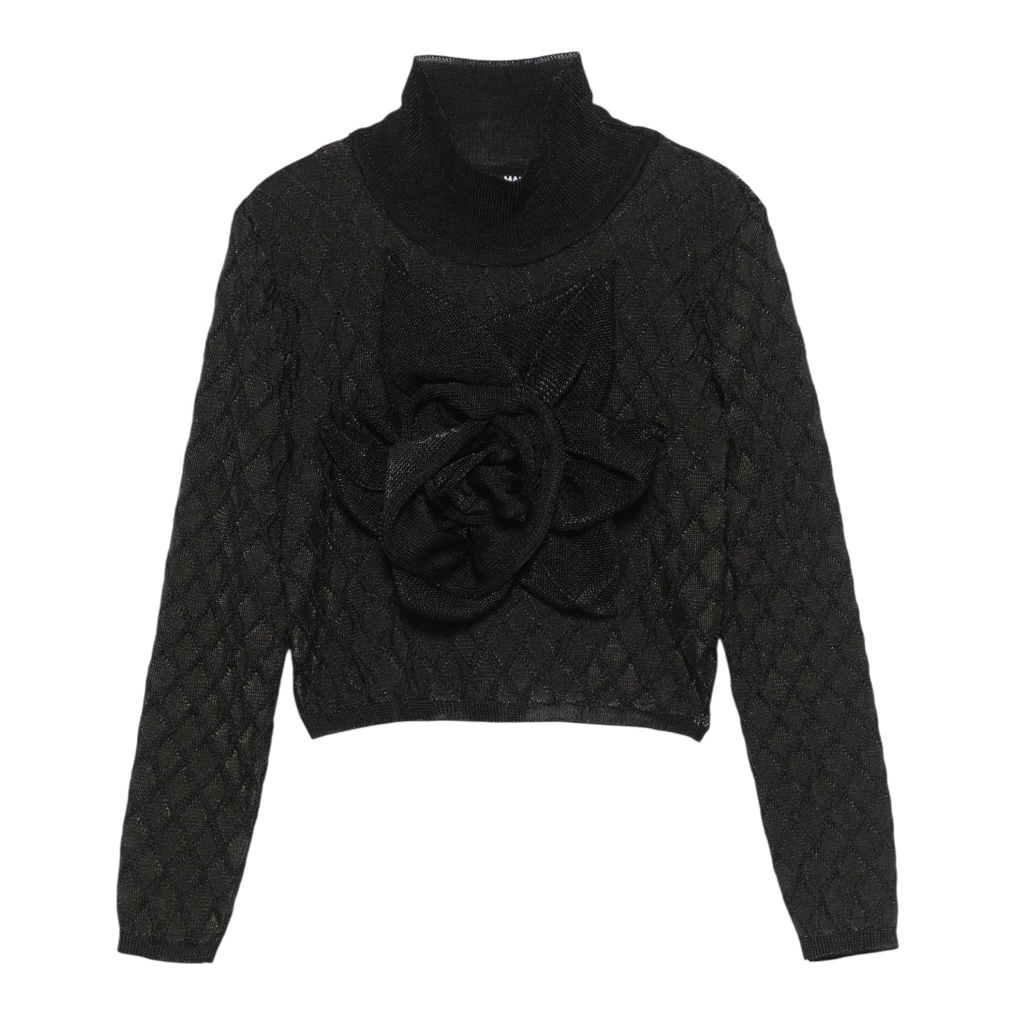 Balmain Maglia Mezzo Collo tinta unita Nero per Bambina BV9A10 NERO BALMAIN 