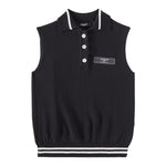 Balmain Gilet In Maglia tinta unita con Logo Nero per Bambino BV9P32 NERO BALMAIN 