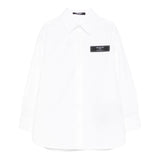 Balmain Camicia Manica Lunga tinta unita con Logo Bianco per Bambino BW5P20 BIANCO BALMAIN 