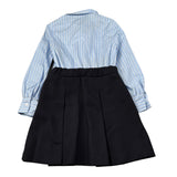 Balmain Abito Manica Lunga Bicolore Azzurro/Blu per Bambina BX1C40I AZZURRO/BLU BALMAIN 