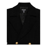 Balmain Cappotto tinta unita con Bottoni Nero per Bambina BX2Q10 NERO BALMAIN 