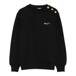 Balmain Felpa Chiusa Girocollo tinta unita con Logo Nero per Bambino BX4530J NERO BALMAIN 
