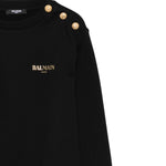 Balmain Felpa Chiusa Girocollo tinta unita con Logo Nero per Neonato BX4530 NERO BALMAIN 