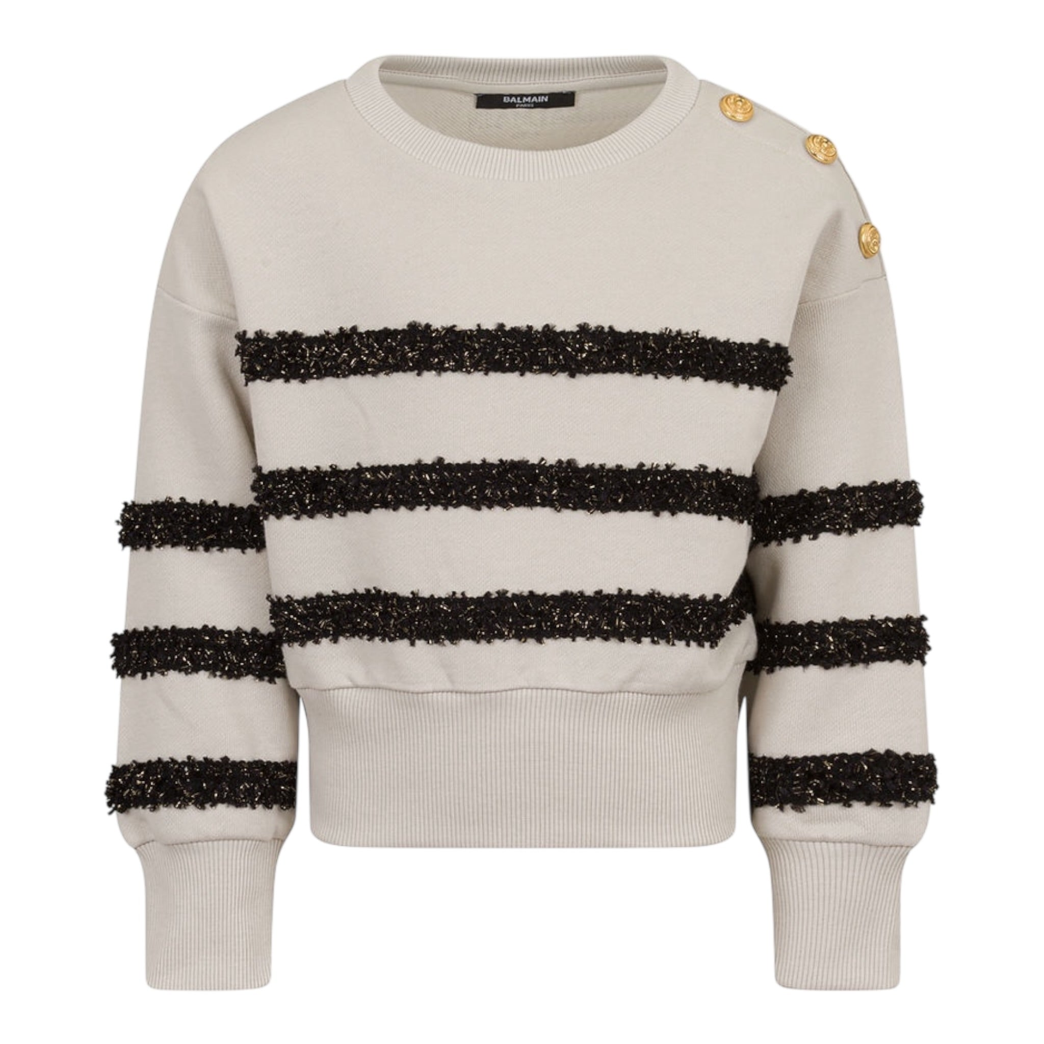 Balmain Felpa tinta unita con Applicazioni Beige per Bambina BX4A20 BEIGE BALMAIN 