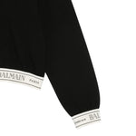 Balmain Felpa Girocollo tinta unita con Profili Logati Nero per Bambina BX4B90 NERO BALMAIN 