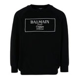 Balmain Felpa Chiusa Girocollo tinta unita con Stampa Nero per Bambino BX4P80 NERO BALMAIN 
