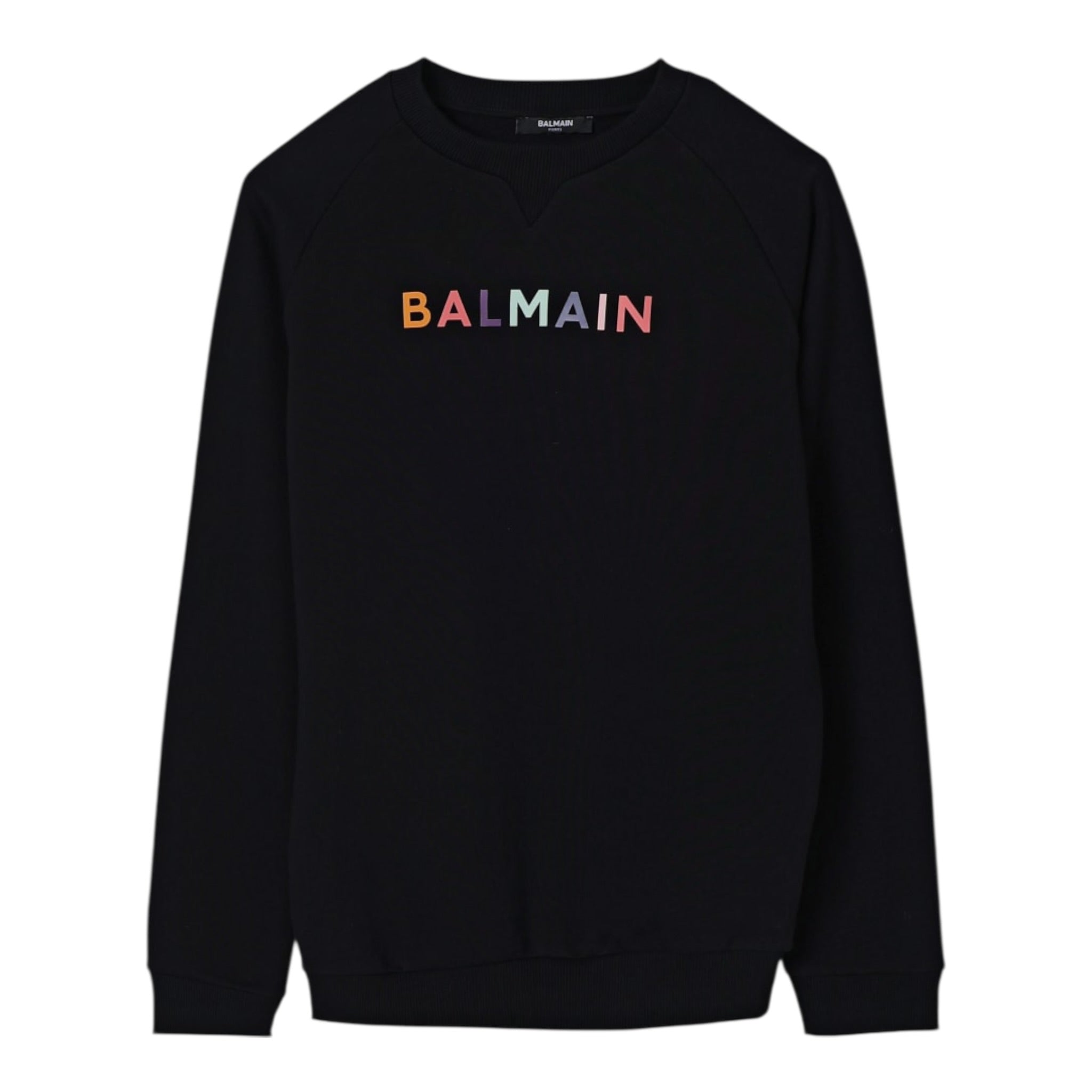 Balmain Felpa tinta unita con Stampa Nero per Bambina BX4Q80 NERO BALMAIN 