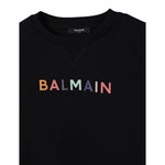 Balmain Felpa tinta unita con Stampa Nero per Bambina BX4Q80 NERO BALMAIN 