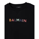 Balmain Felpa tinta unita con Stampa Nero per Bambina BX4Q80 NERO BALMAIN 