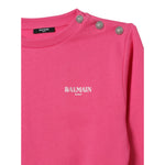Balmain Felpa tinta unita con Stampa Fuxia per Bambina BX4R10 FUXIA BALMAIN 