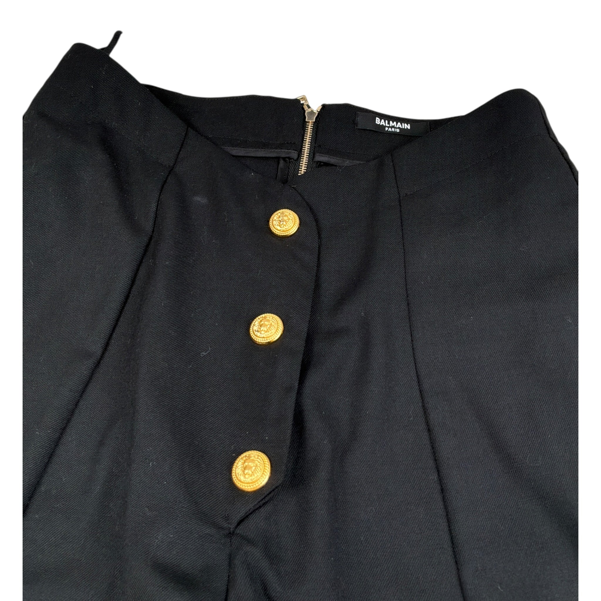Balmain Pantalone tinta unita con Bottoni Nero per Bambina BX6A0I NERO BALMAIN 