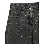 Balmain Jeans tinta unita con Applicazioni Brillantini Grigio per Bambina BX6B60 GRIGIO BALMAIN 