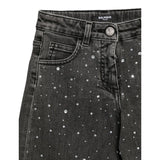 Balmain Jeans tinta unita con Applicazioni Brillantini Grigio per Bambina BX6B60 GRIGIO BALMAIN 
