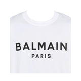 Balmain T-Shirt Girocollo tinta unita con Logo Bianco per Bambino BX8P01 BIANCO BALMAIN 