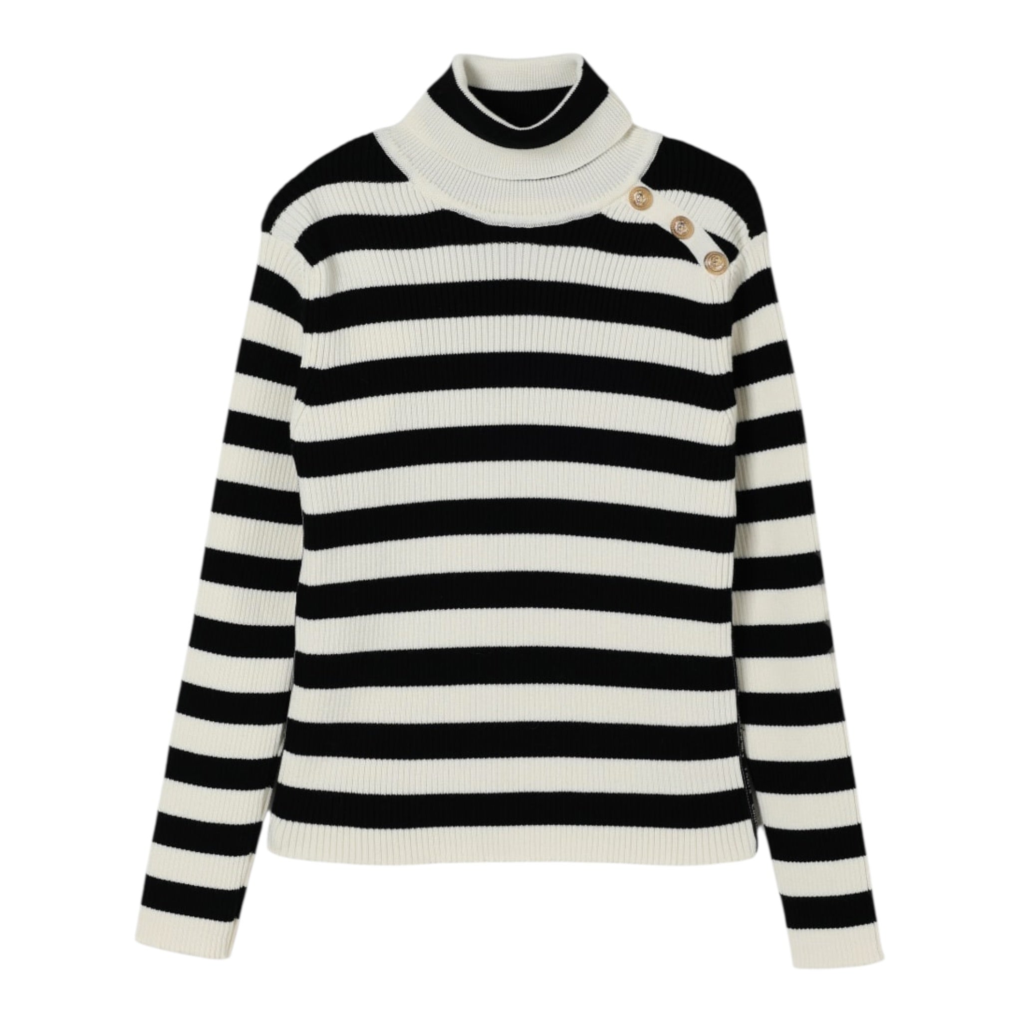 Balmain Maglia tinta unita con Fantasia A Righe Panna per Bambina BX9A40 PANNA BALMAIN 